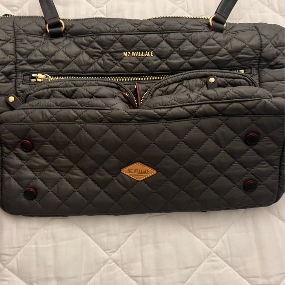 MZ Wallace Black Quilted Duffel Bag with Durable Design - Picture 7 of 8